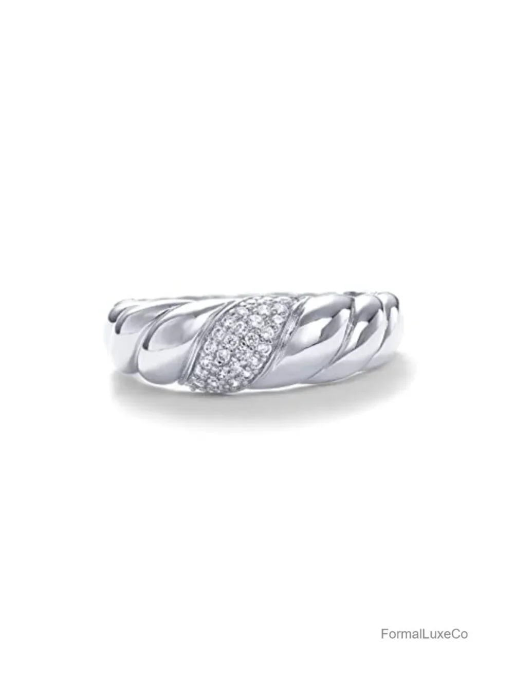 14K Gold Plated Croissant Dome Ring for Women, Chunky Signet Ring with Cubic